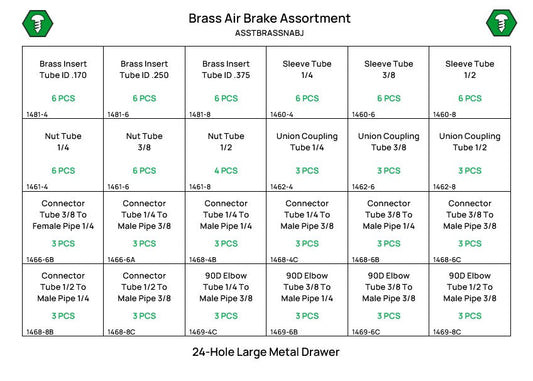 97 Piece Brass Fitting Assortment Starter Kit