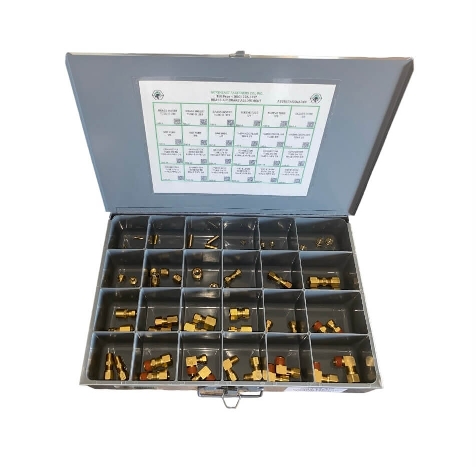 64 Piece Brass Fitting Assortment Starter Kit