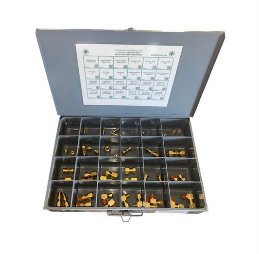 64 Piece Brass Fitting Assortment Starter Kit