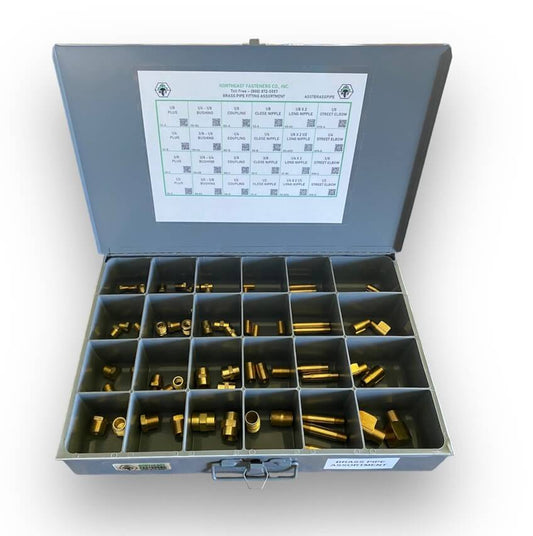 64 Piece Brass Fitting Assortment Starter Kit