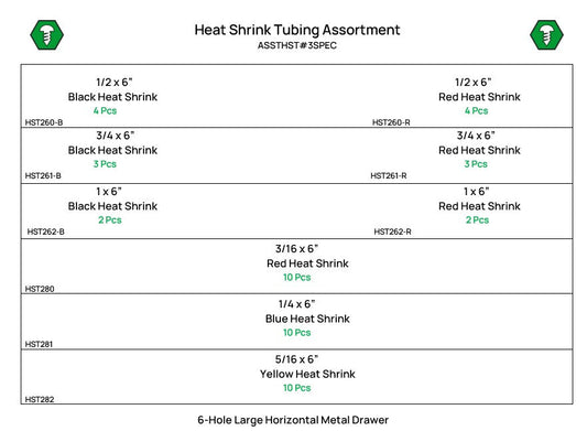 48 Piece Heat Shrink Tubing Assortment Starter Kit