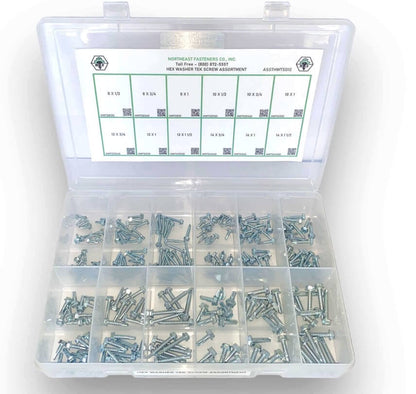 250 Piece #8-14 Hex Washer Tek Screw Assortment Starter Kit
