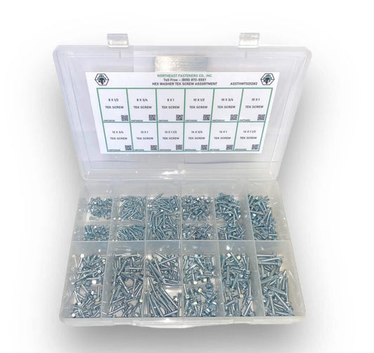 500 Piece #8-14 Hex Washer Tek Screw Assortment Starter Kit