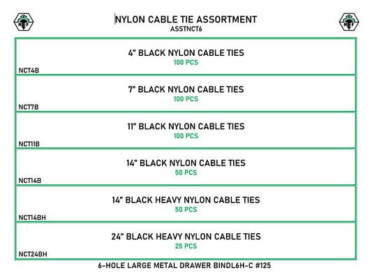 425 Piece Nylon Cable Tie Assortment