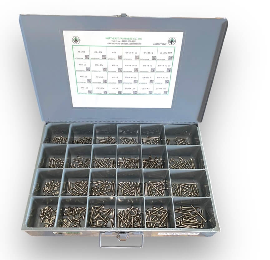 540 Piece #8-14 Stainless Steel Pan Tapping Screw Assortment Refill