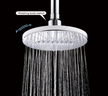 6.3" 2-Spray Rainfall Shower Head with Adjustable Angles
