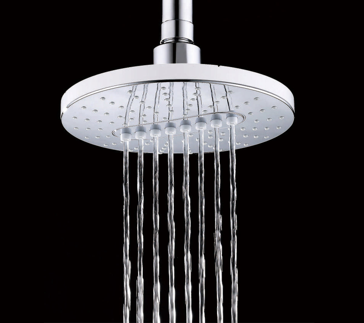 6.3" 2-Spray Rainfall Shower Head with Adjustable Angles