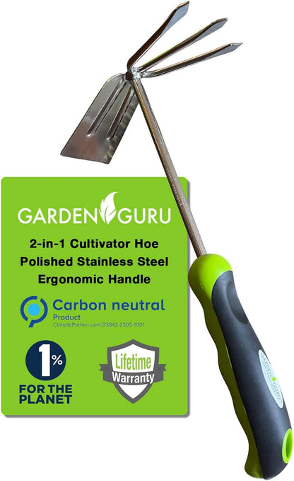 2-in-1 Garden Cultivator Rake Hoe Tiller Tool
