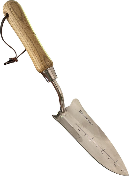 Stainless Steel Transplanter Trowel (classic wood handle)
