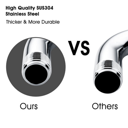 13-Inch S-Shaped Shower Arm Extension for Rainfall Shower Heads
