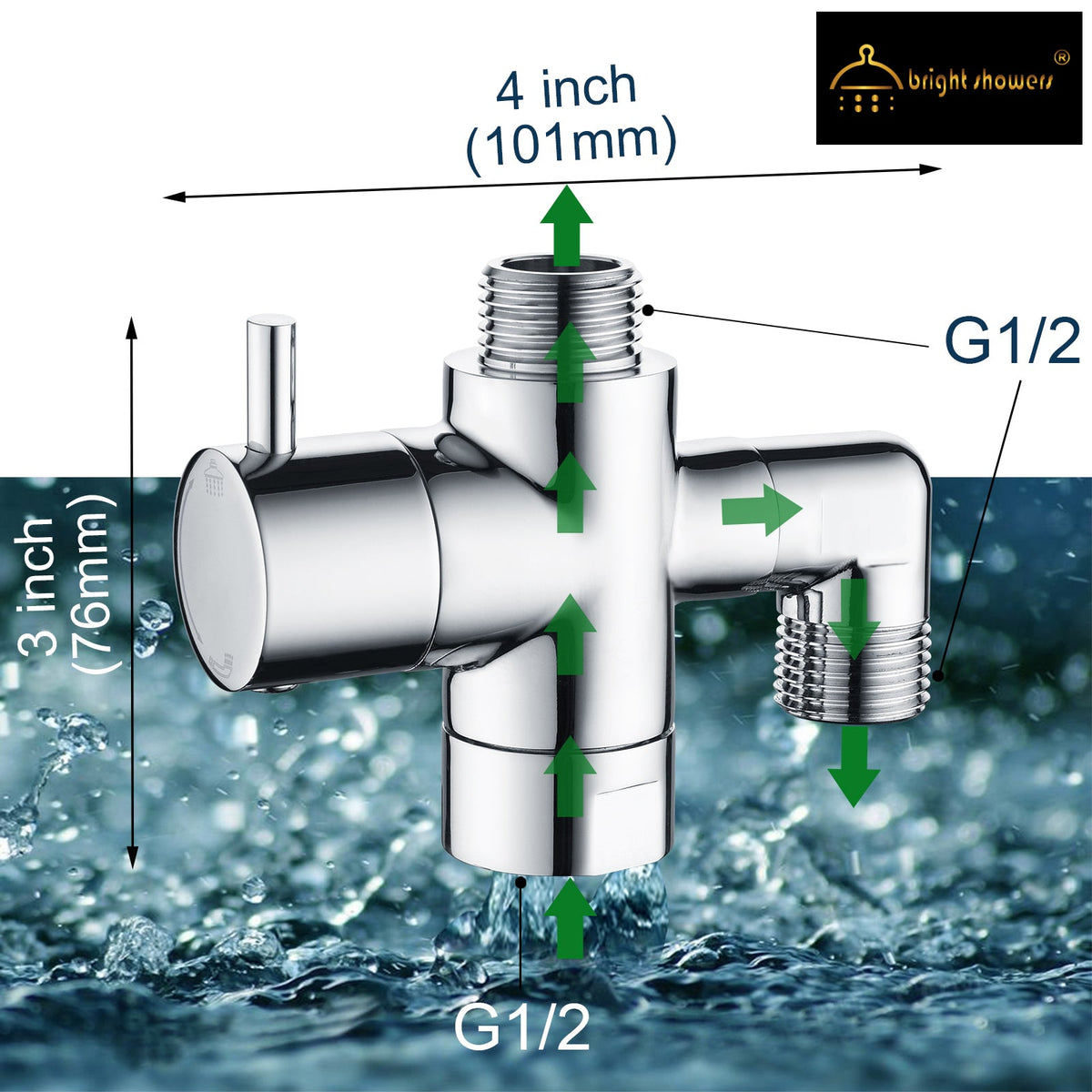 Brass Shower Arm Diverter Valve for Handheld and Fixed Shower Heads