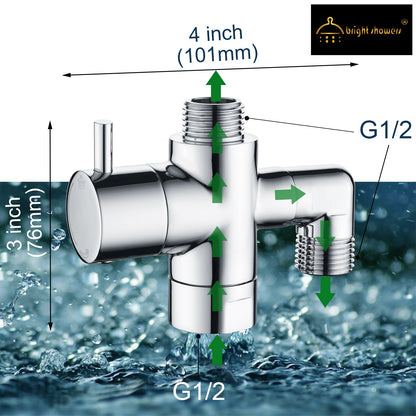 Brass Shower Arm Diverter Valve for Handheld and Fixed Shower Heads