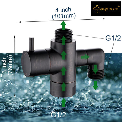 Brass Shower Arm Diverter Valve for Handheld and Fixed Shower Heads
