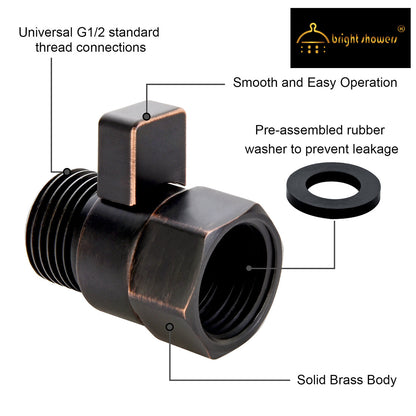 Brass Shower Flow Control Valve with G1/2 Connections