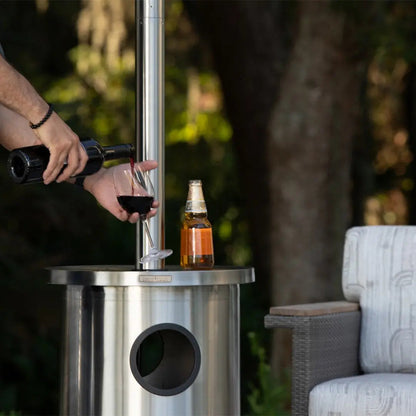 Stainless Steel Patio Heater with Permanent Table