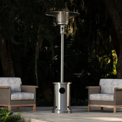Stainless Steel Patio Heater with Permanent Table