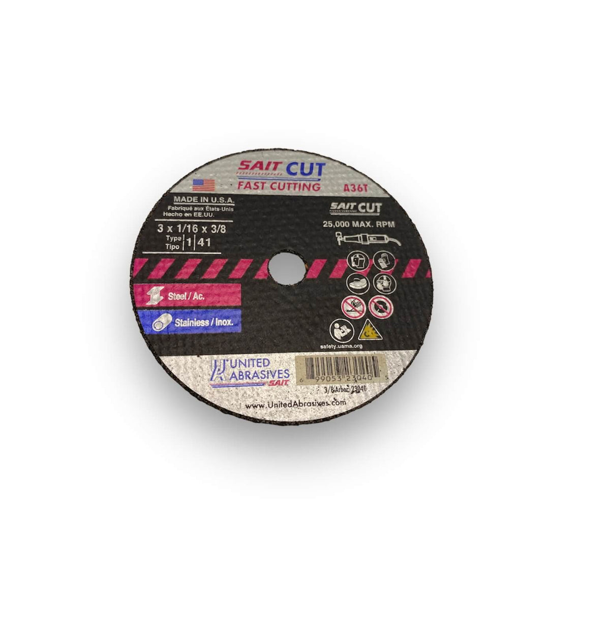 3 x 1/16 x 3/8in Cut Off Wheel