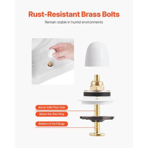 Toilet Wax Ring Kit, 1.6-Inch Extra Thick Wax Ring for Toilet Bowls with Rust-Resistant Brass Bolts, Caps and Washers, Fits 3-Inch or 4-Inch Drain Pipes, Superior Sealing Performance