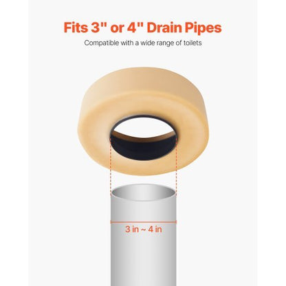 Toilet Wax Ring Kit, 1.6-Inch Extra Thick Wax Ring for Toilet Bowls with Rust-Resistant Brass Bolts, Caps and Washers, Fits 3-Inch or 4-Inch Drain Pipes, Superior Sealing Performance