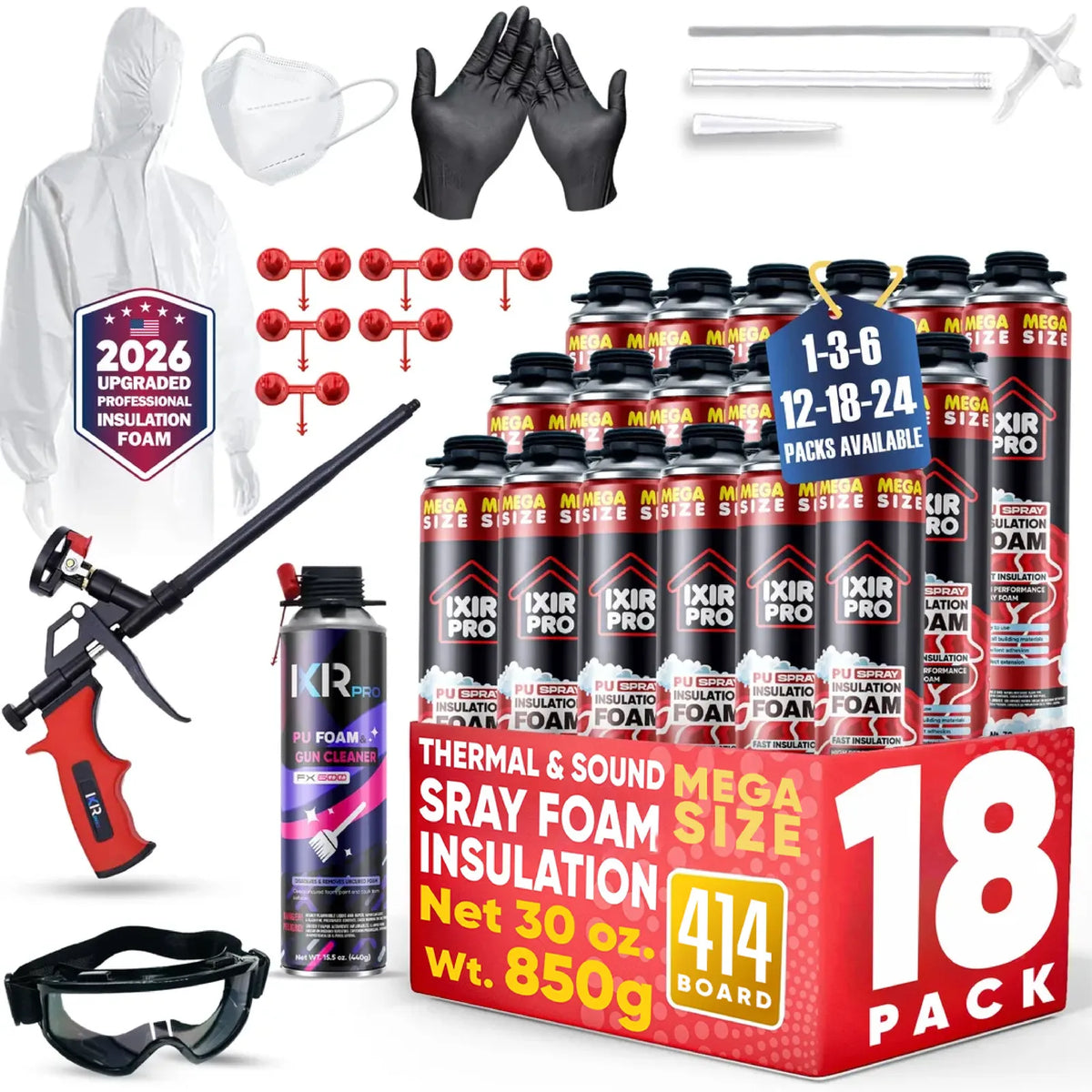 Complete DIY Closed - Cell Spray Foam Insulation Kit - Ixirpro