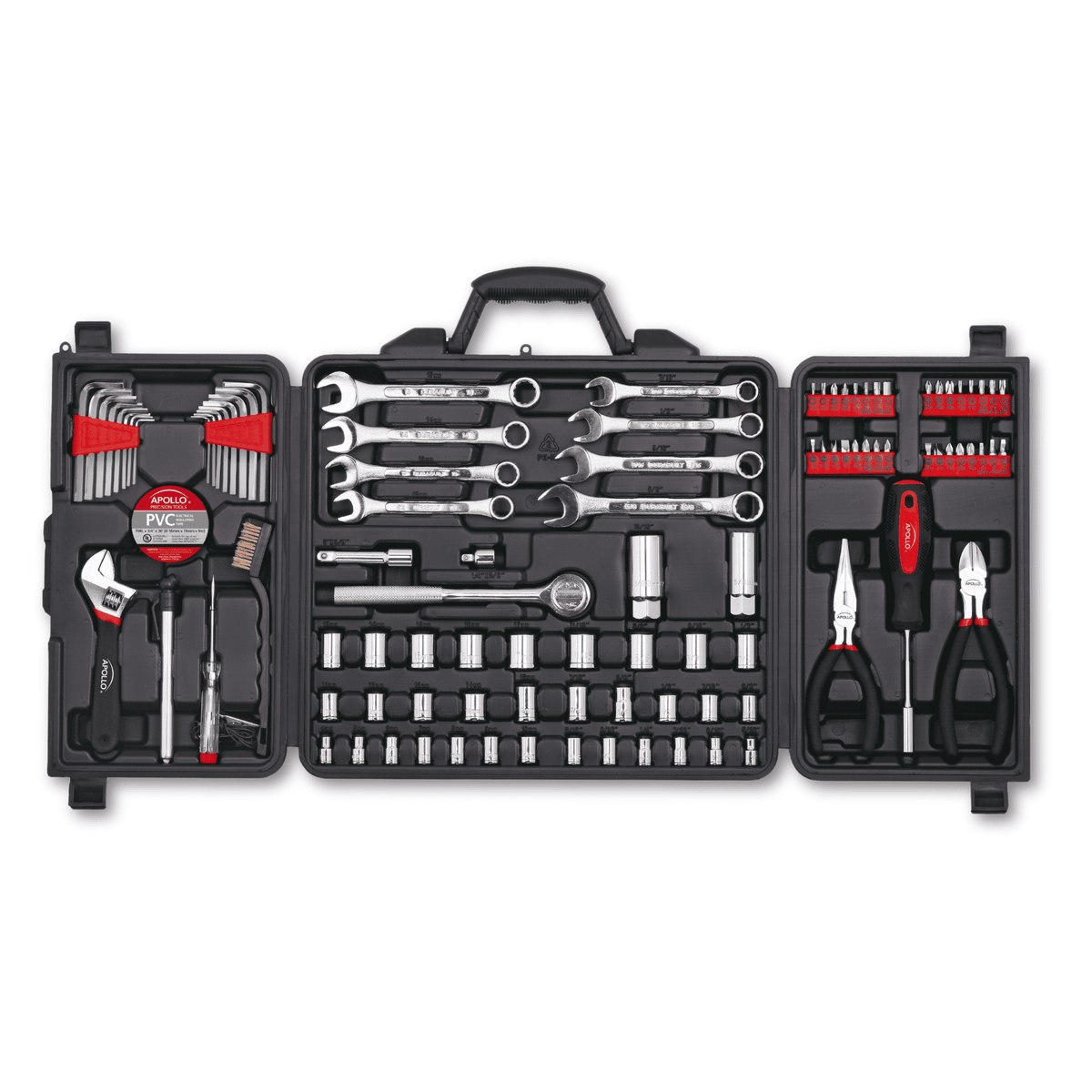 101 Piece Mechanic Tool Set for Vehicle and Home Maintenance, Roadside Emergencies. SAE and Metric Tool Set for Car, Boat, RV, Bikes - DT0006