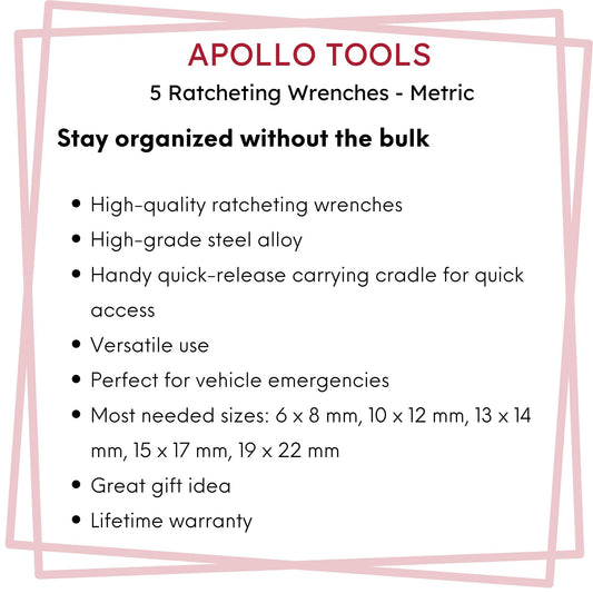 5 Ratcheting Wrenches - Metric - DT1213
