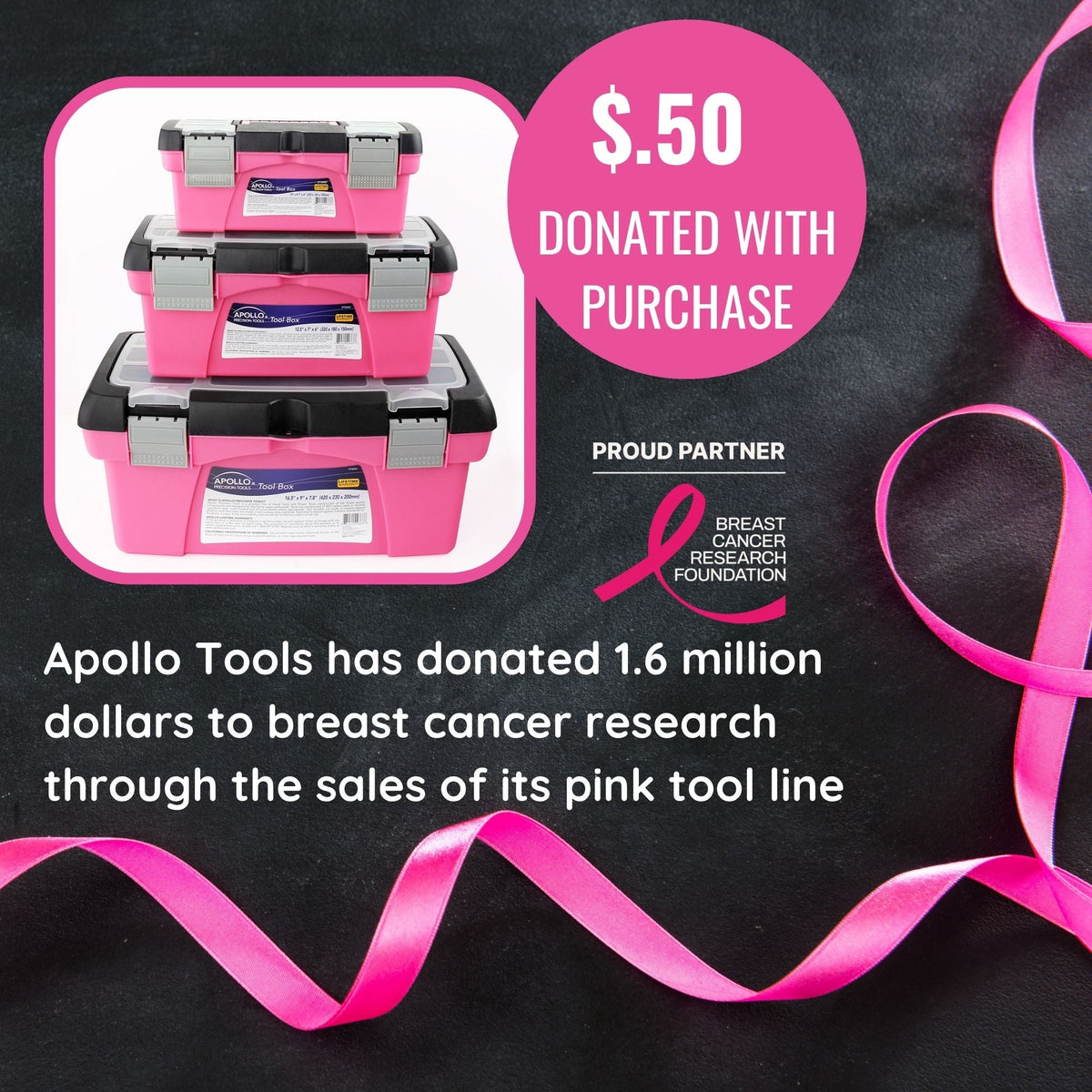 3 Piece Tool Box - Pink - DT5005P