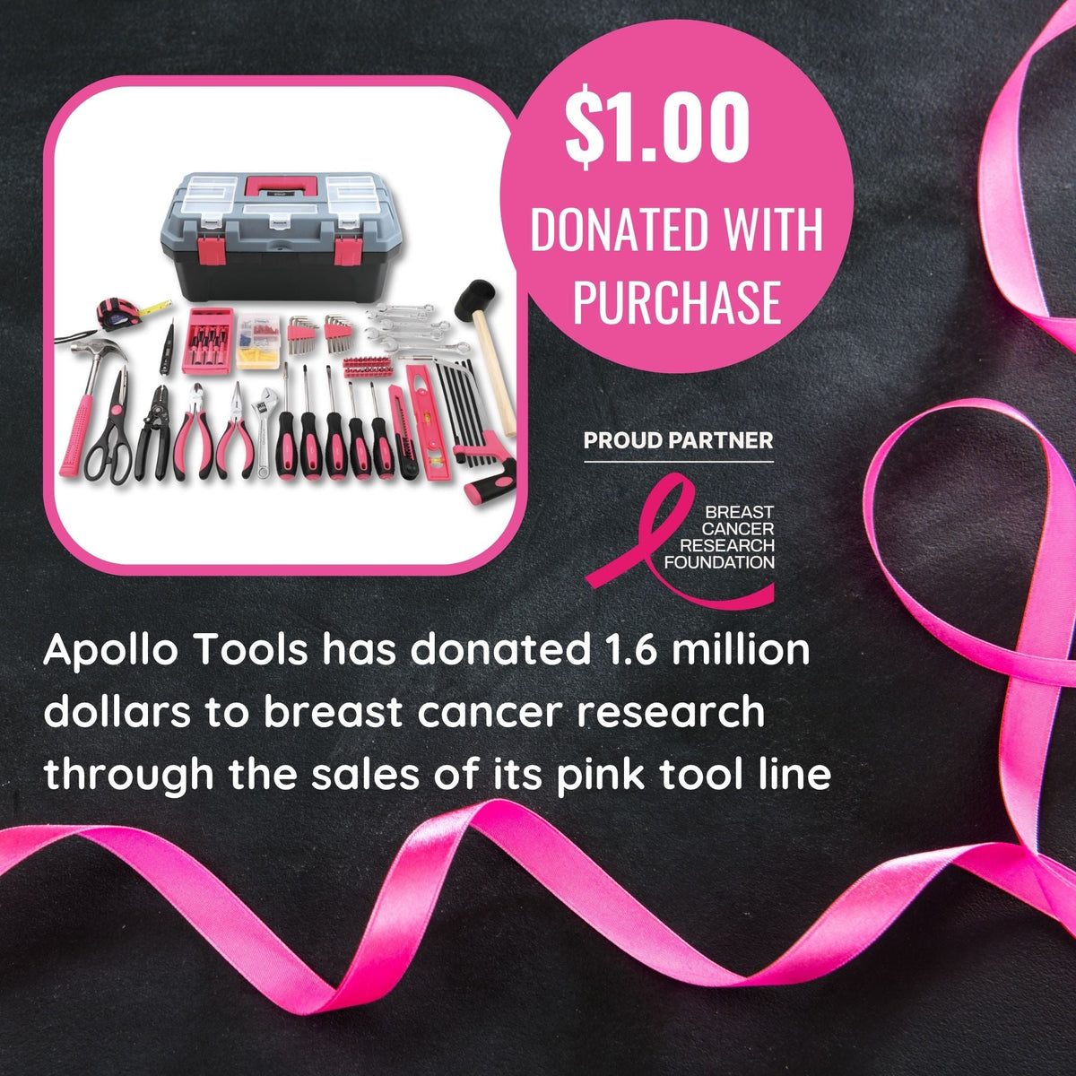 Pink 170 Piece Household Tool Kit with New and Improved Tool Box - DT7103P