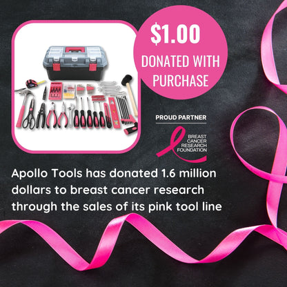 Pink 170 Piece Household Tool Kit with New and Improved Tool Box - DT7103P