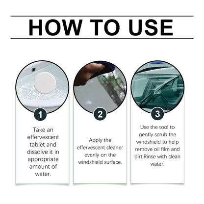 Automotive Windshield Oil Film Effervescent Tablet, Windshield Oil Film Stain Cleaning Effervescent Tablet