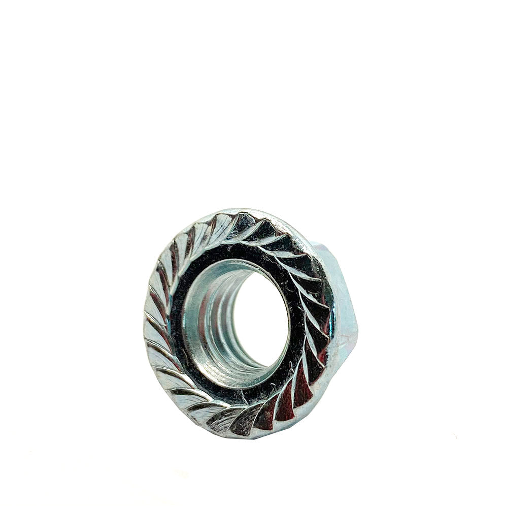 5/16-18in UNC Grade 2 Serrated Flange Nut Clear Zinc