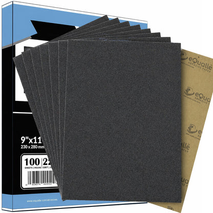 3000 Grit Sandpaper Sheets – 100 Pack, 9x11 in, Flexible Latex Backing for Wet or Dry Use