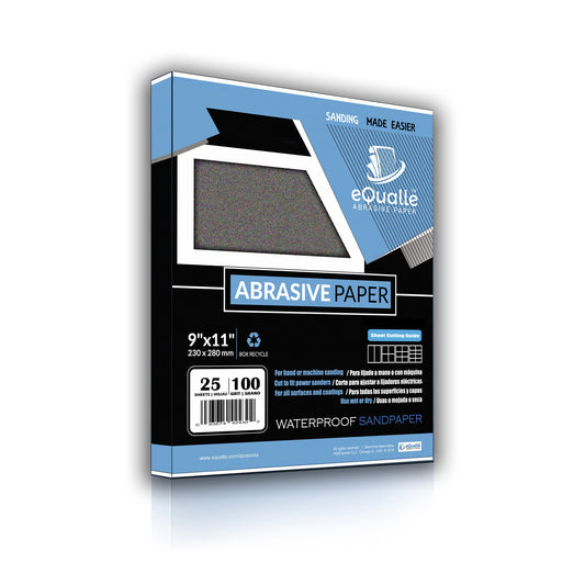 100 Grit Sandpaper Sheets – 25 Pack 9x11 in Wet or Dry Use