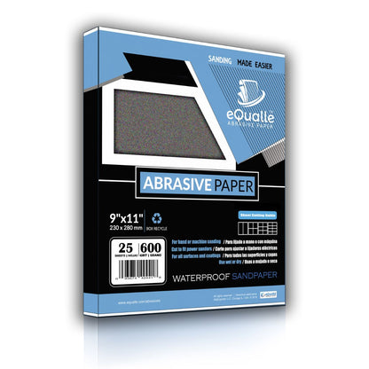 600 Grit Sandpaper Sheets – 25 Pack, 9x11 in, Wet or Dry Use