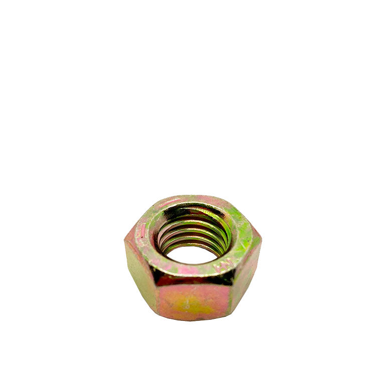 9/16-12in UNC Grade 8 Hex Nut Yellow Zinc