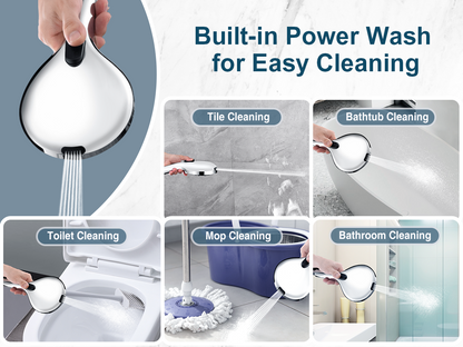 Dual Shower Head with Adjustable Extension Arm, 3-Way Diverter and Hose