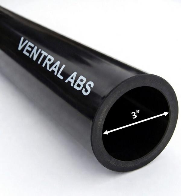 VENTRAL DWV Drain Pipe - Black ABS Custom Size and Length 3" (3.0) Inch