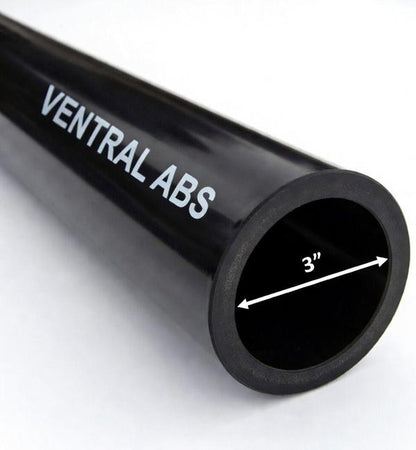 VENTRAL DWV Drain Pipe - Black ABS Custom Size and Length 3" (3.0) Inch