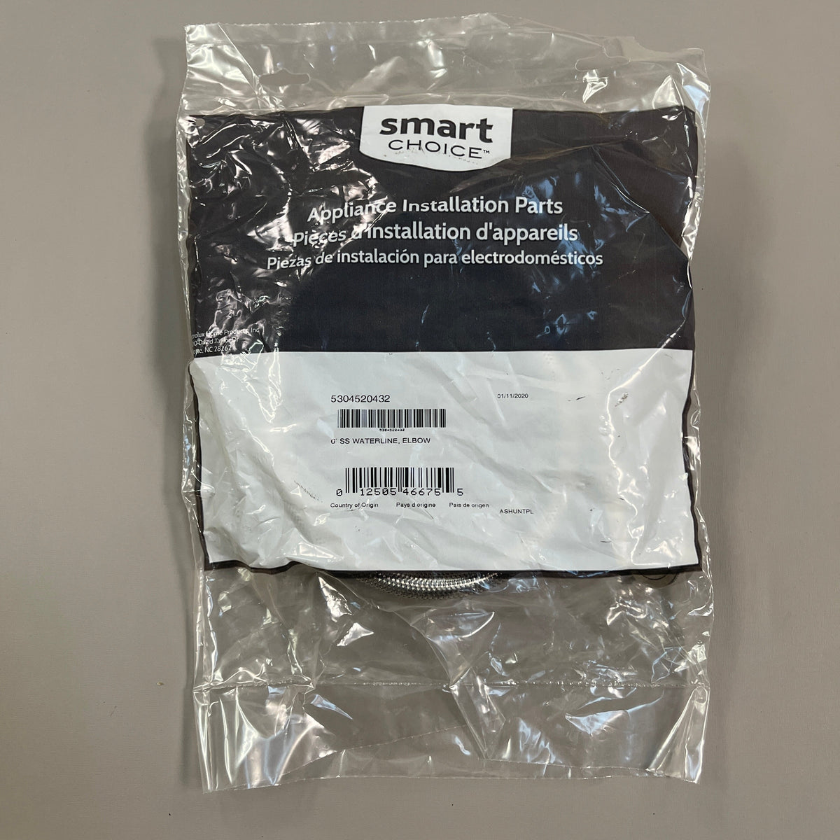 ELECTROLUX 6 ft Dishwasher Braided Stainless Waterline Molded 3/4" To Hose Elbow 5304520432 (New)
