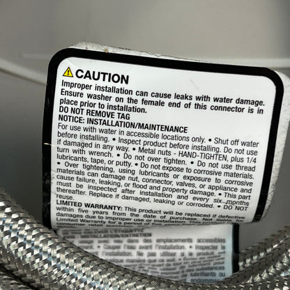ELECTROLUX 6 ft Dishwasher Braided Stainless Waterline Molded 3/4" To Hose Elbow 5304520432 (New)