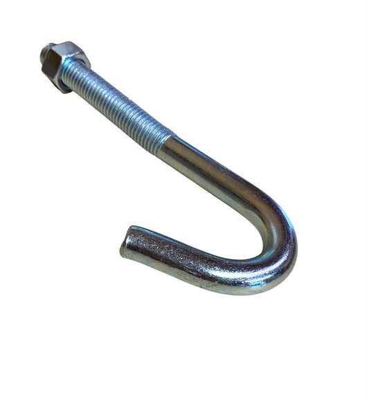 5/8-11 x 7in Heavy J Bolt w/Hex Nut Zinc Plated