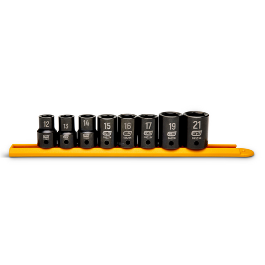 GEARWRENCH 8 Piece 1/2" Drive 6 Point Metric Standard Impact Socket Set