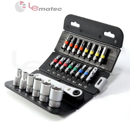 LE-RF232 23PCS 1/4" Drive Mini Socket Set – Compact Handy Kit