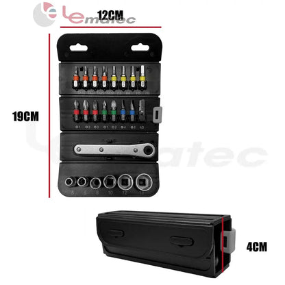 LE-RF232 23PCS 1/4" Drive Mini Socket Set – Compact Handy Kit