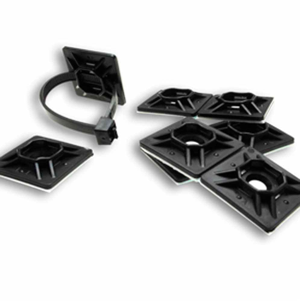 1-1/8 x 1-1/8in Cable Adhesive Base Black Nylon