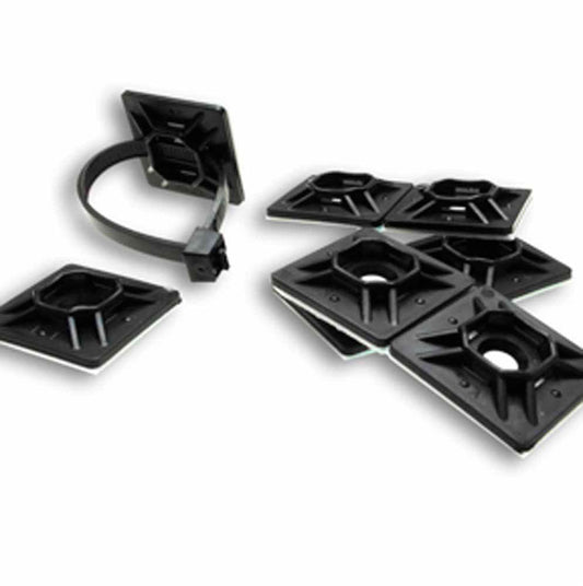 1-1/8 x 1-1/8in Cable Adhesive Base Black Nylon