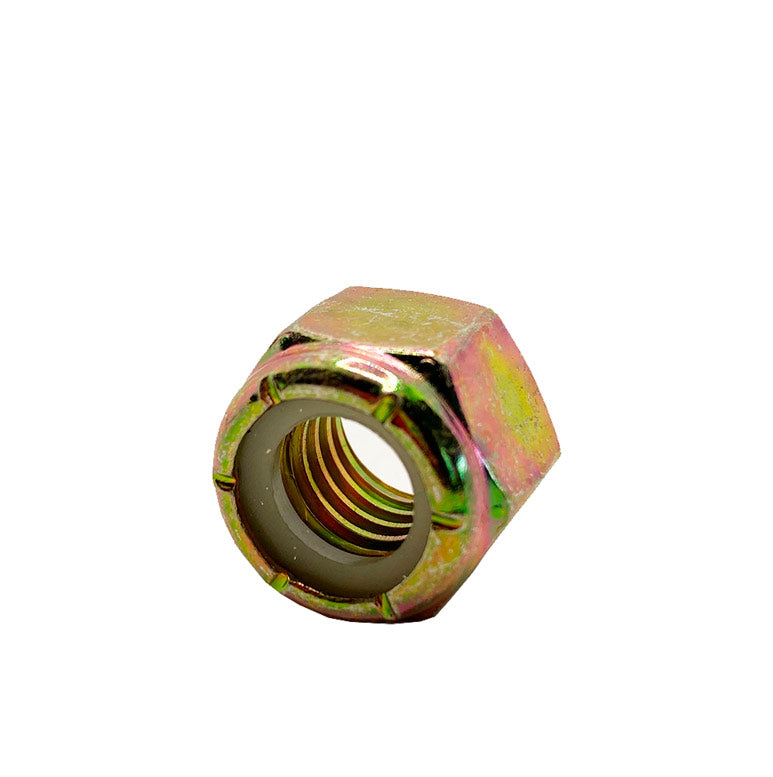 1/2-13in UNC Grade 8 Nylon Lock Nut Yellow Zinc