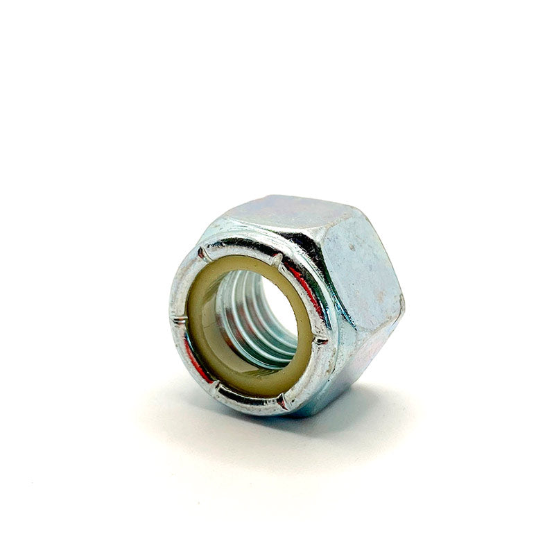 1/4-20in UNC Low Carbon Nylon Lock Nut Clear Zinc