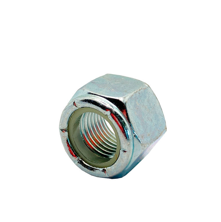 5/16-24in UNF Low Carbon Nylon Lock Nut Clear Zinc