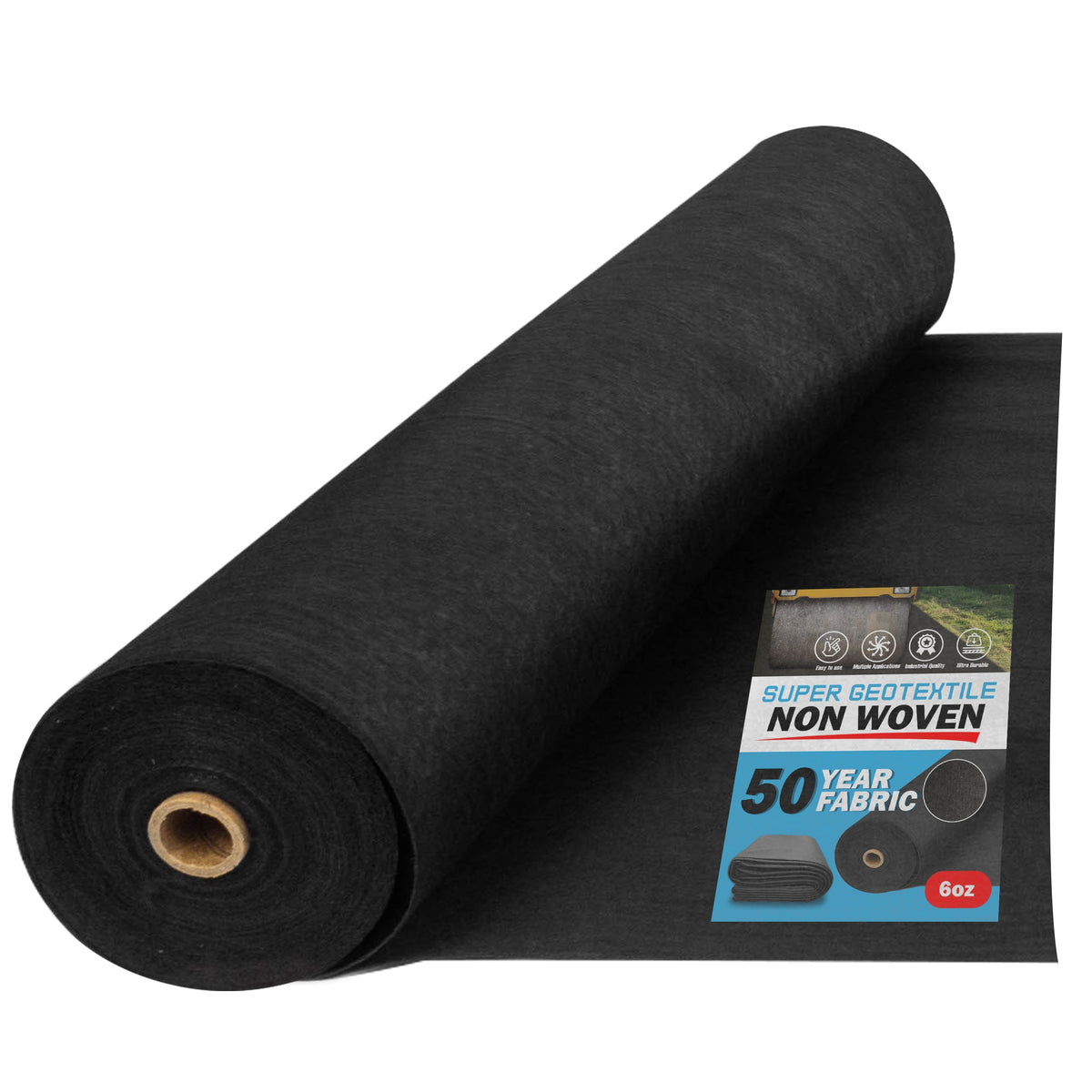 6 oz Non Woven Needle Punched Geotextile Filter Fabric - 50 Year Fabric